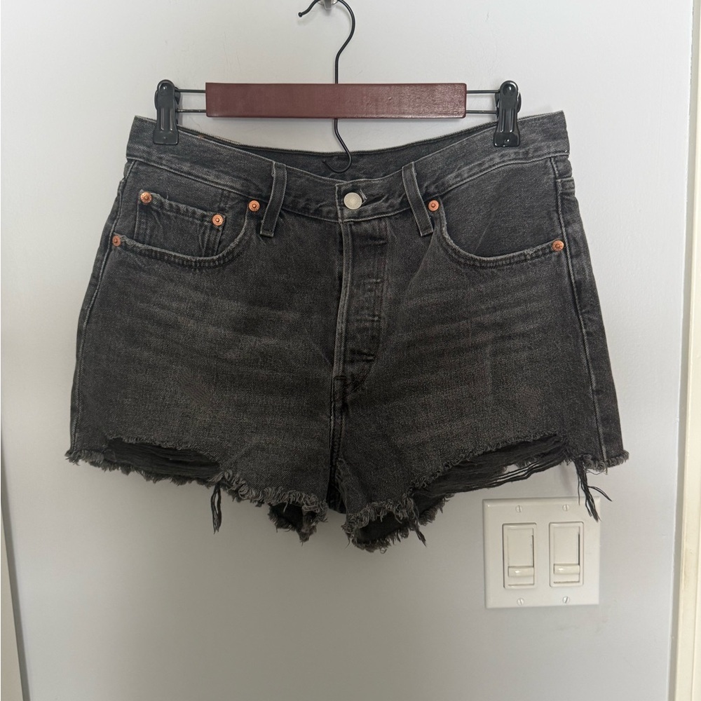 Levi's 501 Original high-rise black denim cutoff shorts